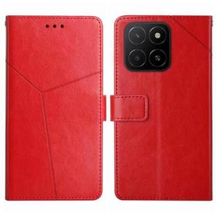 For Honor X5b 4G / X5b Plus 4G Y-shaped Pattern Flip Leather Phone Case(Red)