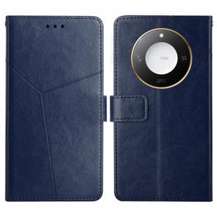 For Honor X9c Smart Y-shaped Pattern Flip Leather Phone Case(Blue)