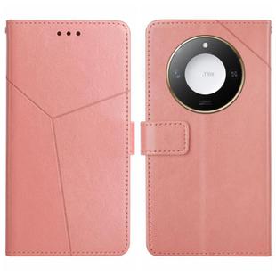 For Honor X9c Smart Y-shaped Pattern Flip Leather Phone Case(Pink)