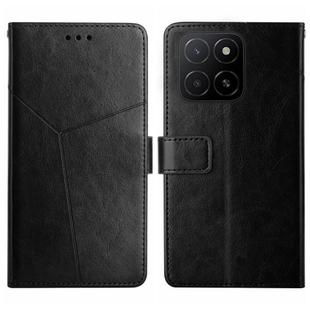 For Honor X8c 4G Y-shaped Pattern Flip Leather Phone Case(Black)