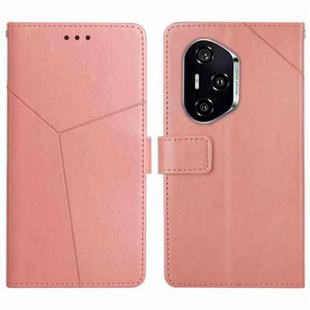 For Honor 400 Pro Global 160.8mm Y-shaped Pattern Flip Leather Phone Case(Pink)