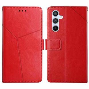 For Samsung Galaxy S23 FE 5G Y-shaped Pattern Flip Leather Phone Case(Red)