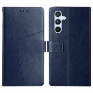 For Samsung Galaxy S23 FE 5G Y-shaped Pattern Flip Leather Phone Case(Blue)