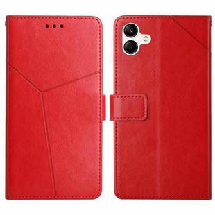 For Samsung Galaxy A05 Y-shaped Pattern Flip Leather Phone Case(Red)