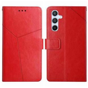 For Samsung Galaxy S24+ 5G Y-shaped Pattern Flip Leather Phone Case(Red)