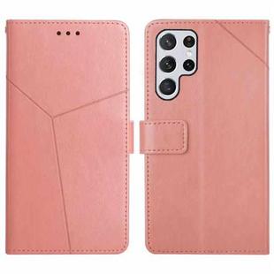 For Samsung Galaxy S24 Ultra 5G Y-shaped Pattern Flip Leather Phone Case(Pink)