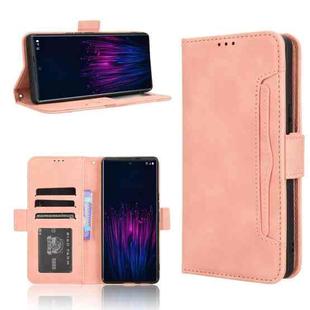 For HTC U24 Pro Skin Feel Calf Texture Card Slots Leather Phone Case(Pink)