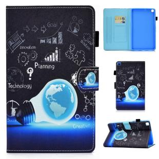 For Samsung Galaxy Tab A 8.0 2019 / T290 Colored Drawing Stitching Horizontal Flip Leather Case with Holder & Card Slots(Lamp Bulb)
