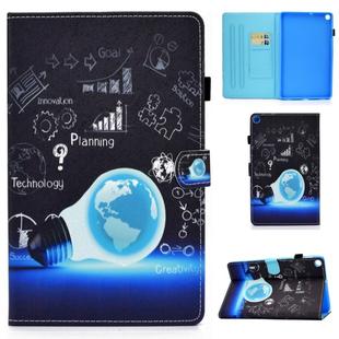 For Samsung Galaxy Tab A 10.1 2019 / T510 Colored Drawing Stitching Horizontal Flip Leather Case with Holder & Card Slots(Lamp Bulb)
