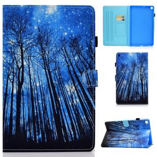 For Samsung Galaxy Tab A 10.1 2019 / T510 Colored Drawing Stitching Horizontal Flip Leather Case with Holder & Card Slots(Forest)