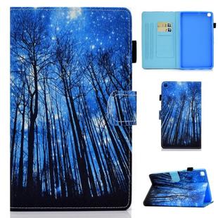 For Samsung Galaxy Tab S6 Lite P610 Colored Drawing Stitching Horizontal Flip Leather Case with Holder & Card Slots(Forest)