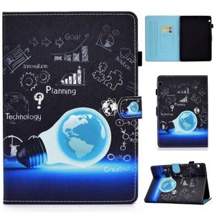 For Huawei MediaPad T3 10.0 inch Colored Drawing Stitching Horizontal Flip Leather Case with Holder & Card Slots(Lamp Bulb)