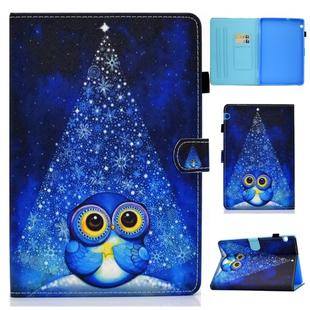 For Huawei MediaPad T5 10.0 inch Colored Drawing Stitching Horizontal Flip Leather Case with Holder & Card Slots(Night Sky Owl)