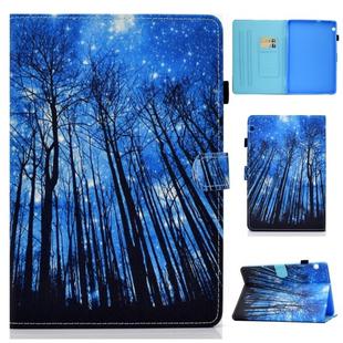 For Huawei MediaPad T5 10.0 inch Colored Drawing Stitching Horizontal Flip Leather Case with Holder & Card Slots(Forest)