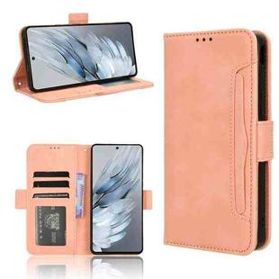 For ZTE nubia Z50S Pro Skin Feel Calf Texture Card Slots Leather Phone Case(Pink)