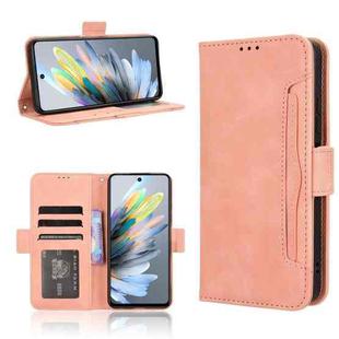 For ZTE Blade A75 4G Skin Feel Calf Texture Card Slots Leather Phone Case(Pink)