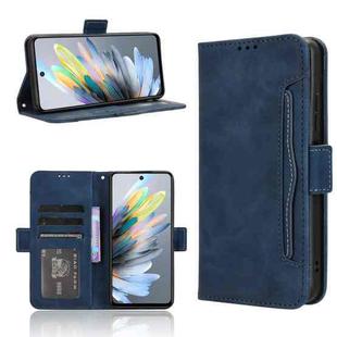 For ZTE Blade A75 4G Skin Feel Calf Texture Card Slots Leather Phone Case(Blue)