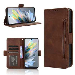 For ZTE Blade A75 4G Skin Feel Calf Texture Card Slots Leather Phone Case(Brown)