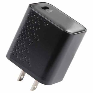LZ-105PD 25W USB-C / Type-C Ports Dot Pattern Travel Charger, US Plug(Black)