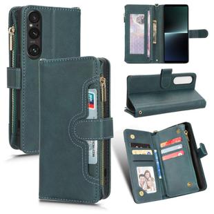 For Sony Xperia 1Ⅴ Litchi Texture Zipper Leather Phone Case(Green)