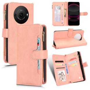 For Sharp Aquos R8 Pro / Leica Leitz Phone 3 Litchi Texture Zipper Leather Phone Case(Pink)