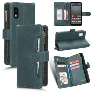 For Sharp Aquos Wish 3 Litchi Texture Zipper Leather Phone Case(Green)