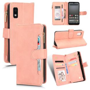 For Sharp Aquos Wish 3 Litchi Texture Zipper Leather Phone Case(Pink)