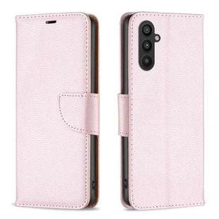 For Samsung Galaxy A25 5G Litchi Texture Pure Color Flip Leather Phone Case(Rose Gold)