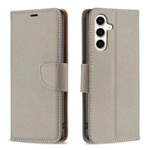 For Samsung Galaxy S23 FE 5G Litchi Texture Pure Color Flip Leather Phone Case(Grey)