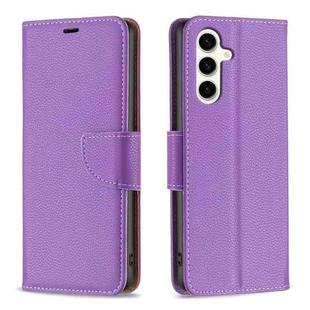 For Samsung Galaxy S23 FE 5G Litchi Texture Pure Color Flip Leather Phone Case(Purple)