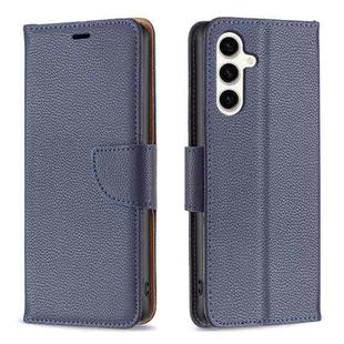 For Samsung Galaxy S23 FE 5G Litchi Texture Pure Color Flip Leather Phone Case(Blue)