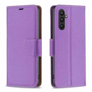 For Samsung Galaxy A34 5G Litchi Texture Pure Color Flip Leather Phone Case(Purple)