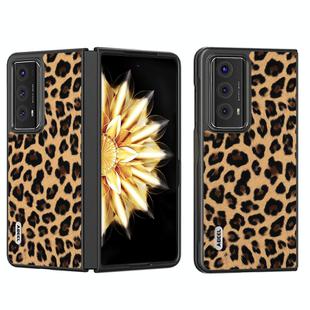 For Honor Magic V2 ABEEL Black Edge Leopard Print Phone Case(Leopard)