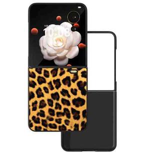 For Honor Magic V Flip ABEEL Black Edge Leopard Print Phone Case(Leopard)