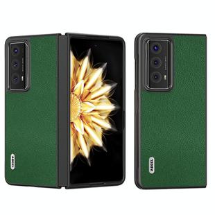 For Honor Magic V2 ABEEL Black Edge Genuine Leather Mino Phone Case(Green)