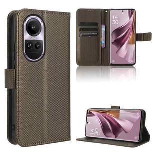 For OPPO Reno10 / Reno10 Pro Global Diamond Texture Leather Phone Case(Brown)