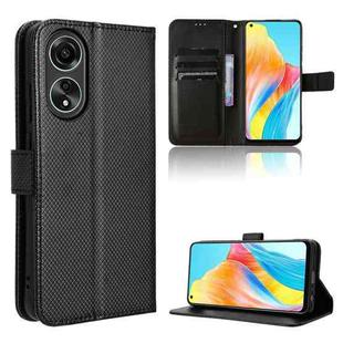 For OPPO A58 4G Diamond Texture Leather Phone Case(Black)
