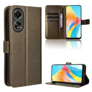For OPPO A58 4G Diamond Texture Leather Phone Case(Brown)