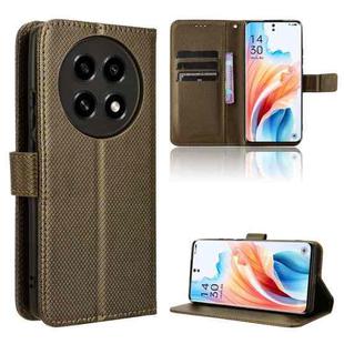 For OPPO A2 Pro 5G Diamond Texture Leather Phone Case(Brown)