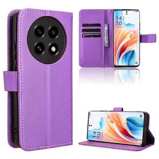 For OPPO A2 Pro 5G Diamond Texture Leather Phone Case(Purple)