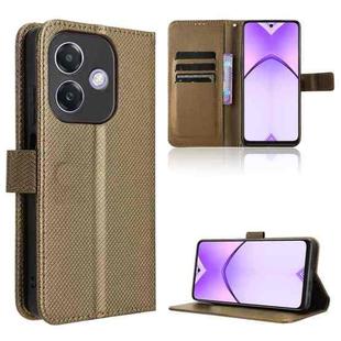 For OPPO A3x 5G India Diamond Texture Leather Phone Case(Brown)