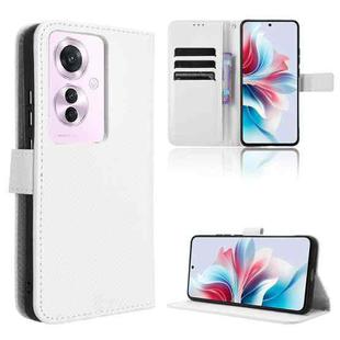 For OPPO Reno11 PJH110 Diamond Texture Leather Phone Case(White)