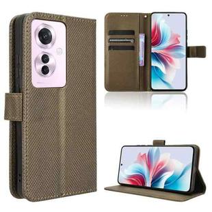 For OPPO Reno11 PJH110 Diamond Texture Leather Phone Case(Brown)