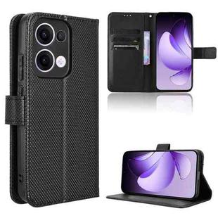 For OPPO Reno13 5G Global Diamond Texture Leather Phone Case(Black)