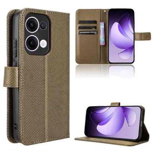 For OPPO Reno13 5G Global Diamond Texture Leather Phone Case(Brown)