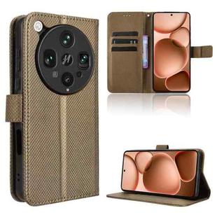 For OPPO Find X8 Ultra 5G Diamond Texture Leather Phone Case(Brown)
