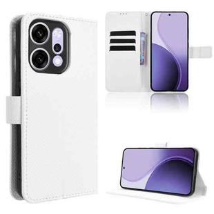 For OPPO Reno14 5G Global Diamond Texture Leather Phone Case(White)