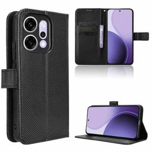 For OPPO Reno14 5G Global Diamond Texture Leather Phone Case(Black)
