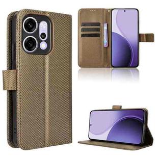 For OPPO Reno14 5G Global Diamond Texture Leather Phone Case(Brown)