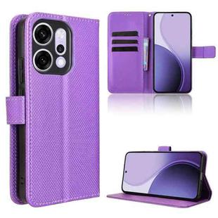 For OPPO Reno14 5G Global Diamond Texture Leather Phone Case(Purple)